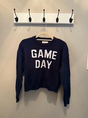 Jessica Simpson Navy and White Lettered Sweater